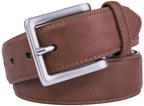 Bonded Leather Belt for Men – Nickel Buckle, 1.4" Strap