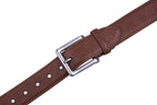 Bonded Leather Belt for Men – Nickel Buckle, 1.4" Strap