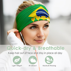 Brazil Flag World Cup Headband Gaiter Face Cover