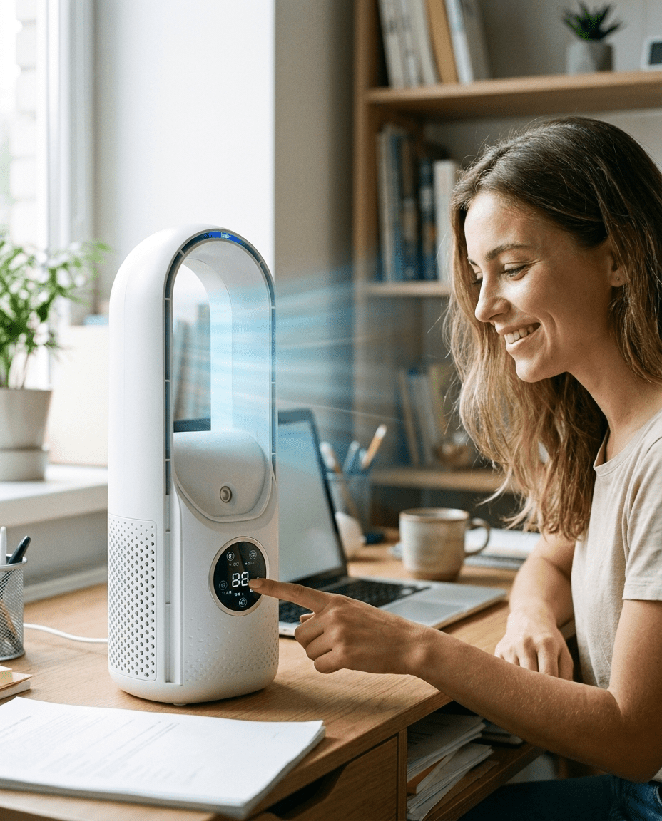 BREEZA Nova – Quiet Bladeless Air Cooler for Restful Nights