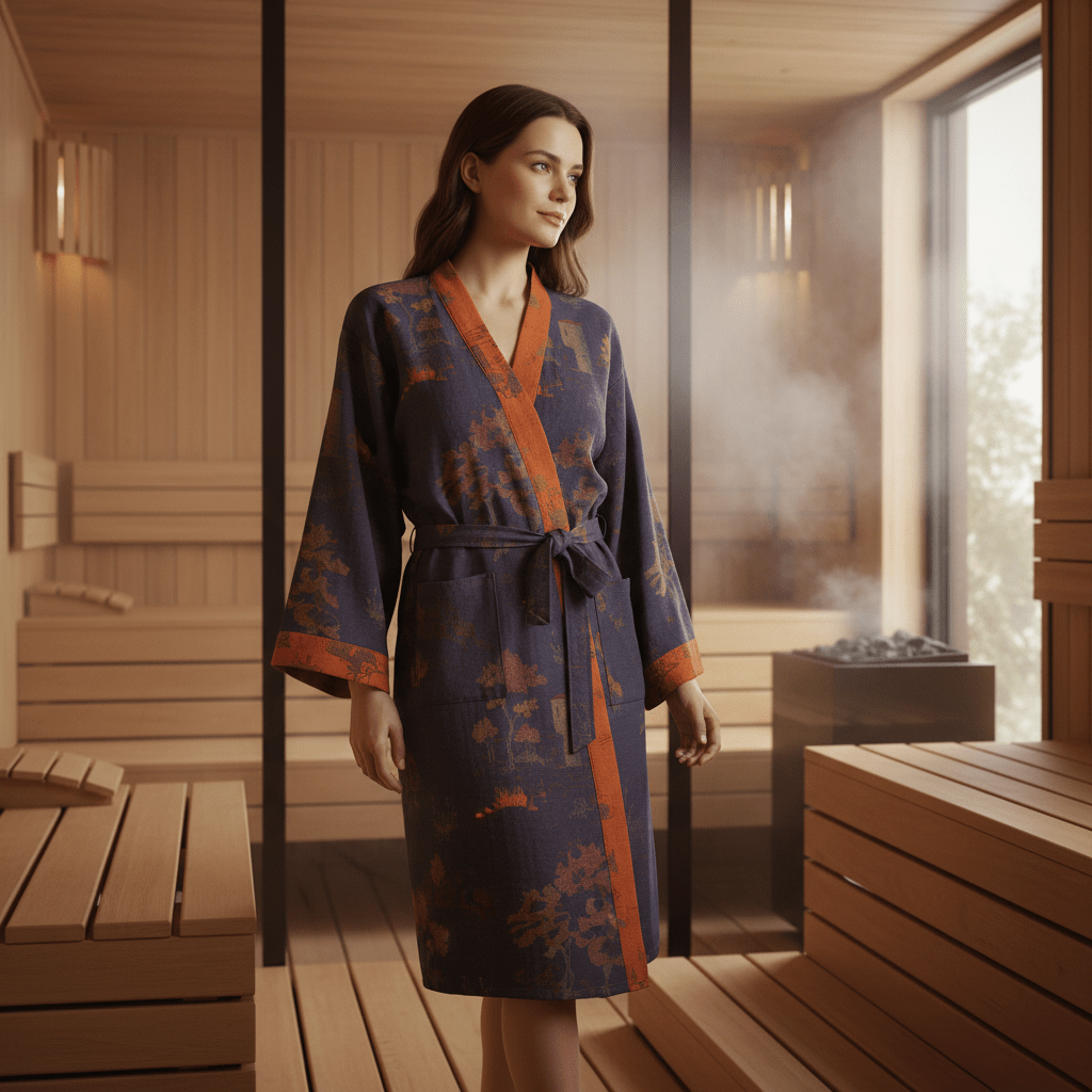 BREEZEWRAP: Breathable Kimono Robe with Vintage Appeal