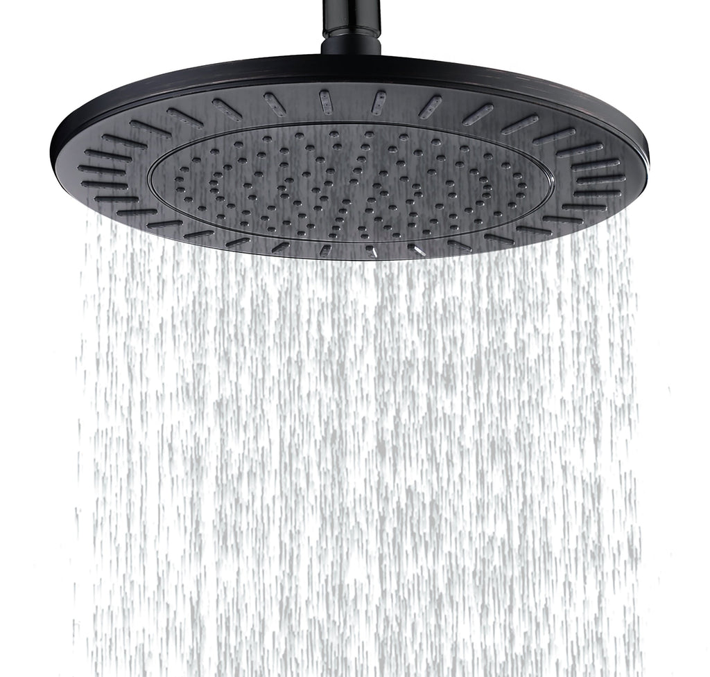 Bright Showers Waterfall Shower Head with Adjustable Angle and Anti-clogging Silicone Nozzles,9 inch