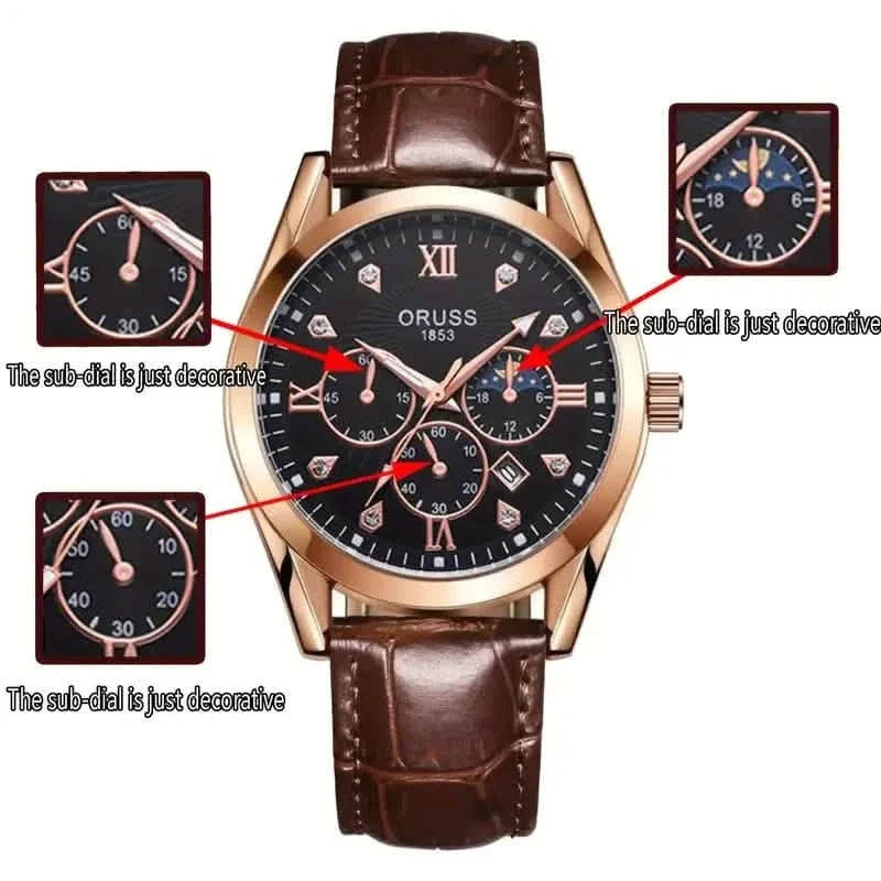 Brown Leather Fashion Quartz Wrist Watch