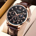 Brown Leather Fashion Quartz Wrist Watch
