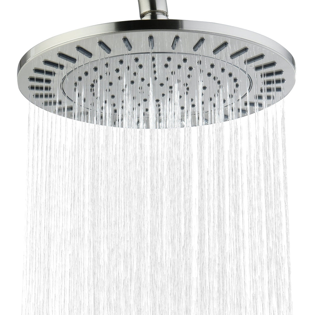 Bright Showers Waterfall Shower Head with Adjustable Angle and Anti-clogging Silicone Nozzles,9 inch