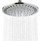 Bright Showers Waterfall Shower Head with Adjustable Angle and Anti-clogging Silicone Nozzles,9 inch