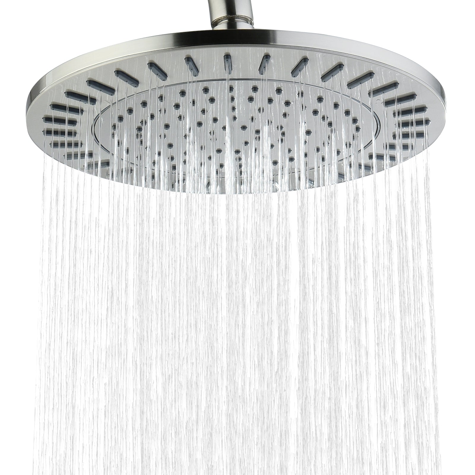 Bright Showers Waterfall Shower Head with Adjustable Angle and Anti-clogging Silicone Nozzles,9 inch