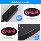 Business Neon Open Sign Advertisement Board with Steady Flashing Modes
