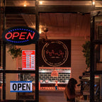 Business Neon Open Sign Advertisement Board with Steady Flashing Modes