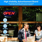 Business Neon Open Sign Advertisement Board with Steady Flashing Modes