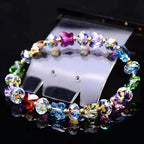 Butterfly-Shaped Artificial Crystal Beaded Charm Bracelet