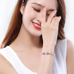 Butterfly-Shaped Artificial Crystal Beaded Charm Bracelet
