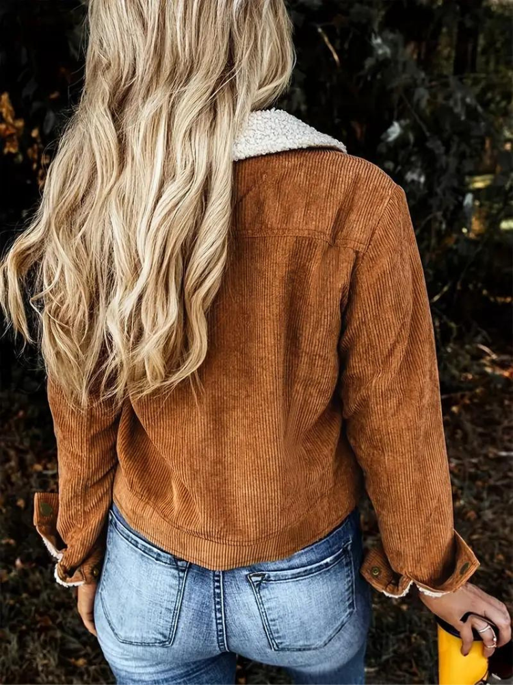 Women's High Collar Button Jacket