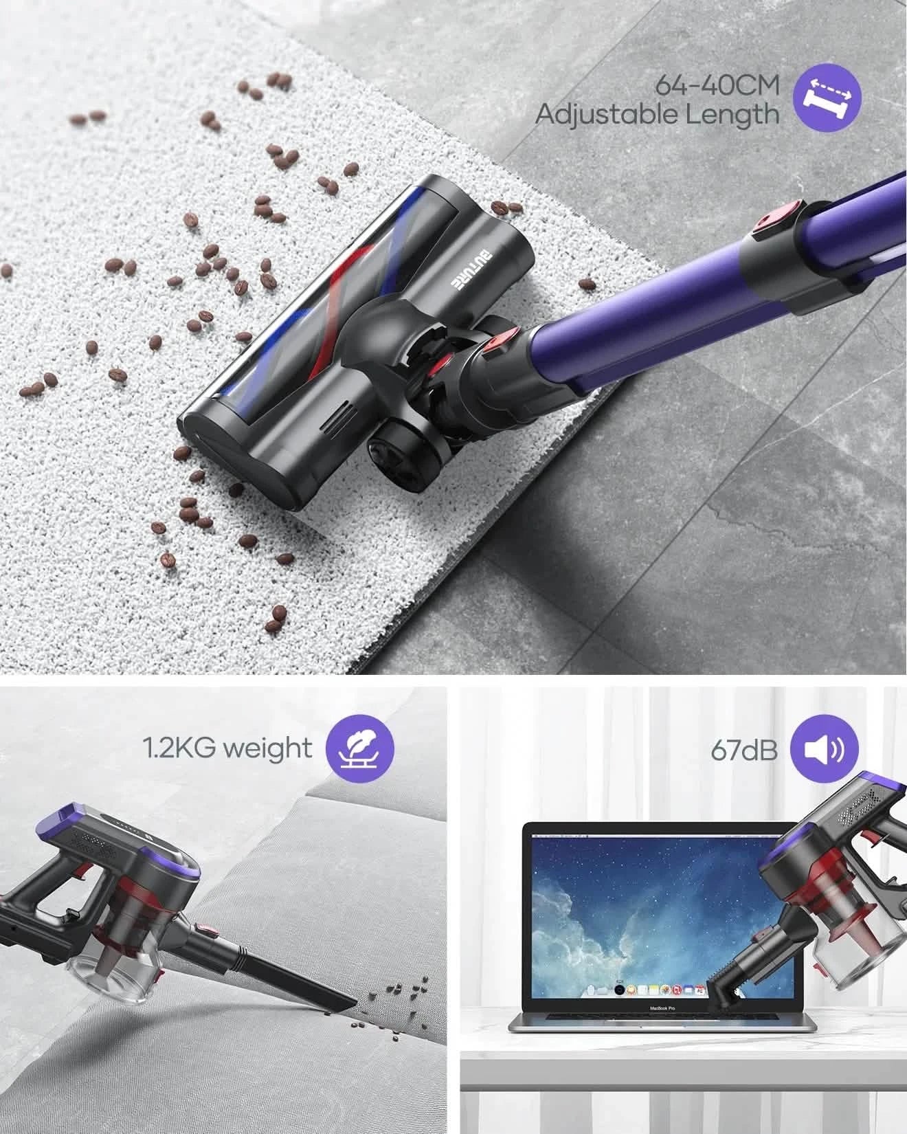 Buture JR400 Cordless Vacuum Cleaner | 400W 38KPA
