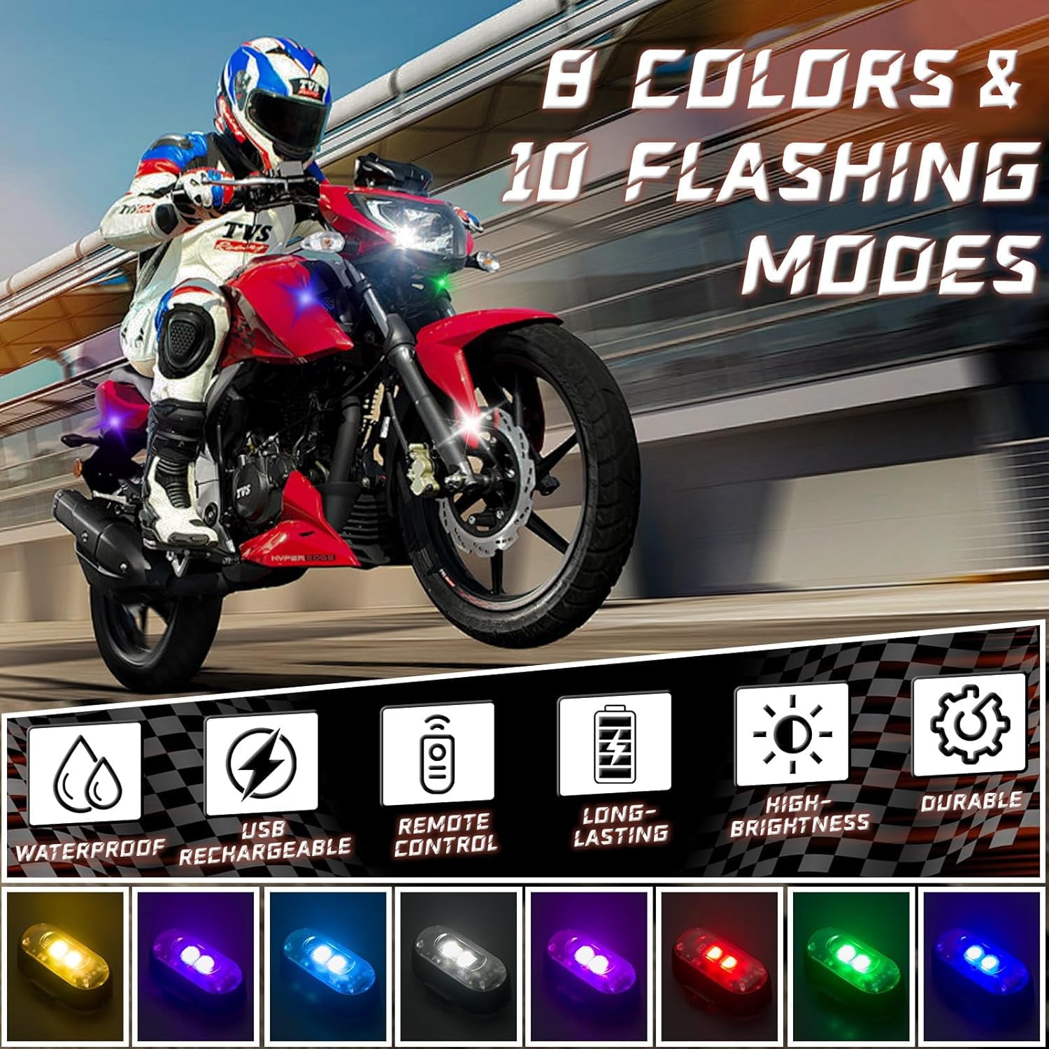 Wireless RGB Car LED Strobe Lights – Colorful Interior Atmosphere Lighting