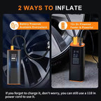 Portable Tire Inflator Air Compressor – 150 PSI Digital Air Pump with Light for Car, Bike & Motorcycle