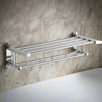 Space-saving wall rack with modern minimalist design for bathroom and kitchen