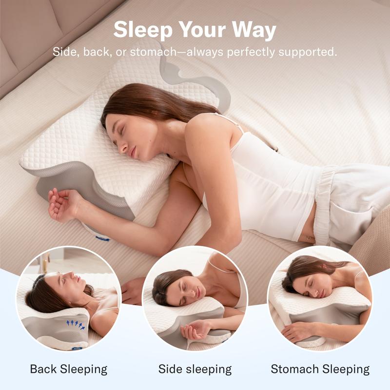 Ergonomic Cervical Pillow, Odorless Memory Foam for Cozy Sleep