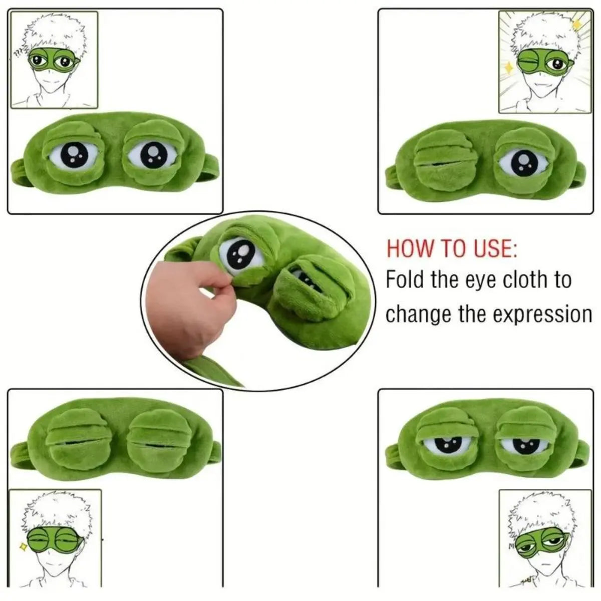Cute 3D Cartoon Frog Eye Mask, Comfortable Light Blocking Sleep Eyeshade