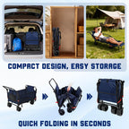 2-in-1 Folding Wagon Cart Chair 650LBS Capacity