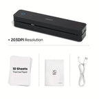 Portable Wireless Thermal Printer – 203DPI, A4 & Letter, USB Charging