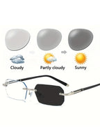 Photochromic Reading Glasses +1.0‑+4.0 Magnification for Men Women