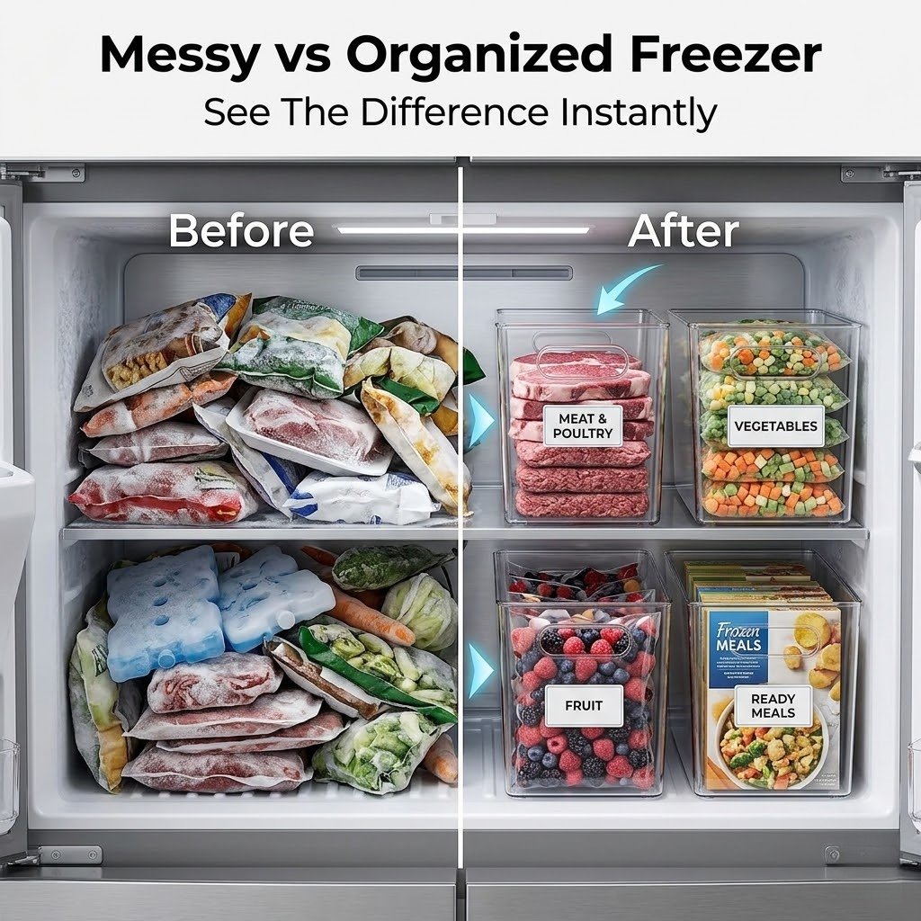 Crystal Clear Freezer Storage Bins
