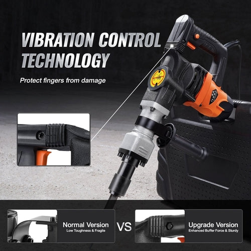 Demolition Jack Hammer Concrete Breaker 1400W Electric Hammer 2 Chisel