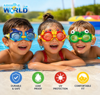 3-Pack Kids Novelty Character Adjustable Swim Goggles, Ages 5+