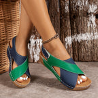 Women’s Colorblock Crossed Wedge Sandals