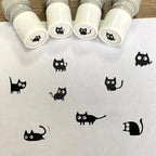Cat Pattern Stamp, Round Self-inking Stamp