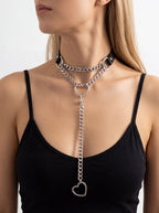 Swivel Clasp Leather Choker Collar