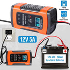 Car Battery Charger 12V 5A Recover Pulse Repair