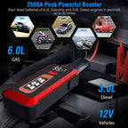 Car Jump Starter Booster 2500A Peak 25800mAh Battery Charger Power Bank