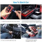 Car Jump Starter Booster 2500A Peak 25800mAh Battery Charger Power Bank