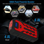 Car Jump Starter Booster with 4 Modes LED Flashlight