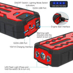 Car Jump Starter Booster with 4 Modes LED Flashlight