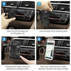 Car Phone Holder CD Slot Phone Mount 360 Rotatable