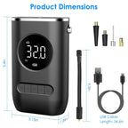 Car Tire Inflator Pump Portable 150 PSI with LED Light