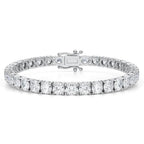 Round Lab-Grown Diamond 17.00 Carat 7" Tennis Bracelet in 14K White Gold D VS