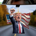Caricature Style Trump Shouting Make America Great Again Acrylic Christmas Decorations