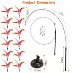 Cat Feather Wand Rod with 12 Pieces Feather Replacements for Cats