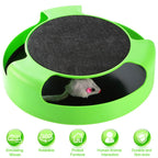 Cat Interactive Scratching Toy with Rotating Running Mouse
