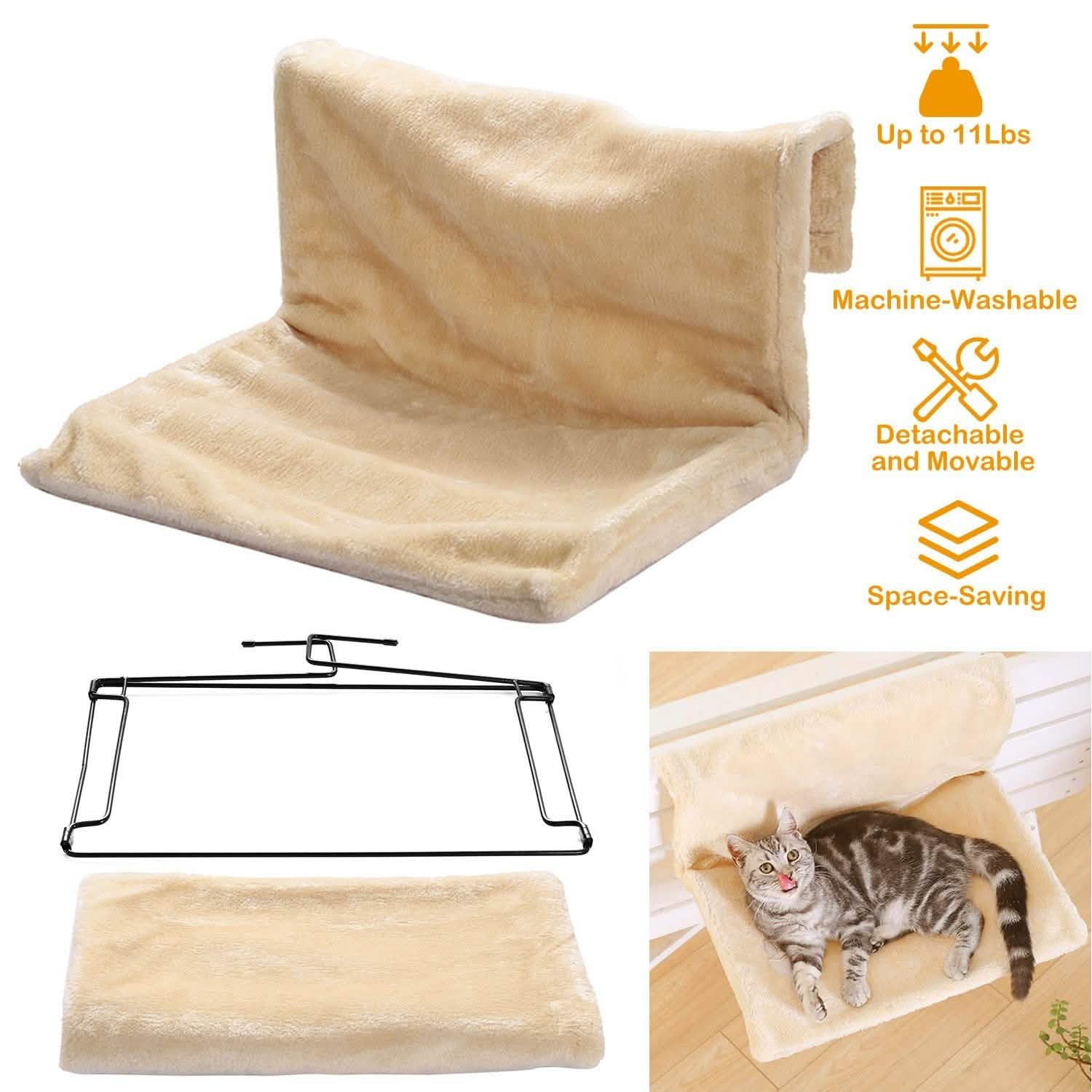 Cat Radiator Bed Pet Hammock Hanging Mat Blanket with Metal Frame