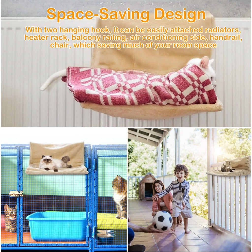 Cat Radiator Bed Pet Hammock Hanging Mat Blanket with Metal Frame
