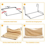 Cat Radiator Bed Pet Hammock Hanging Mat Blanket with Metal Frame