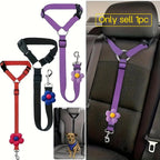 Dog Safety Leash for Vehicles, Pet Car Seatbelt Leash, Dog Vehicle Safety Belt Clip, Gift for Dogs,Universal Harness Straps