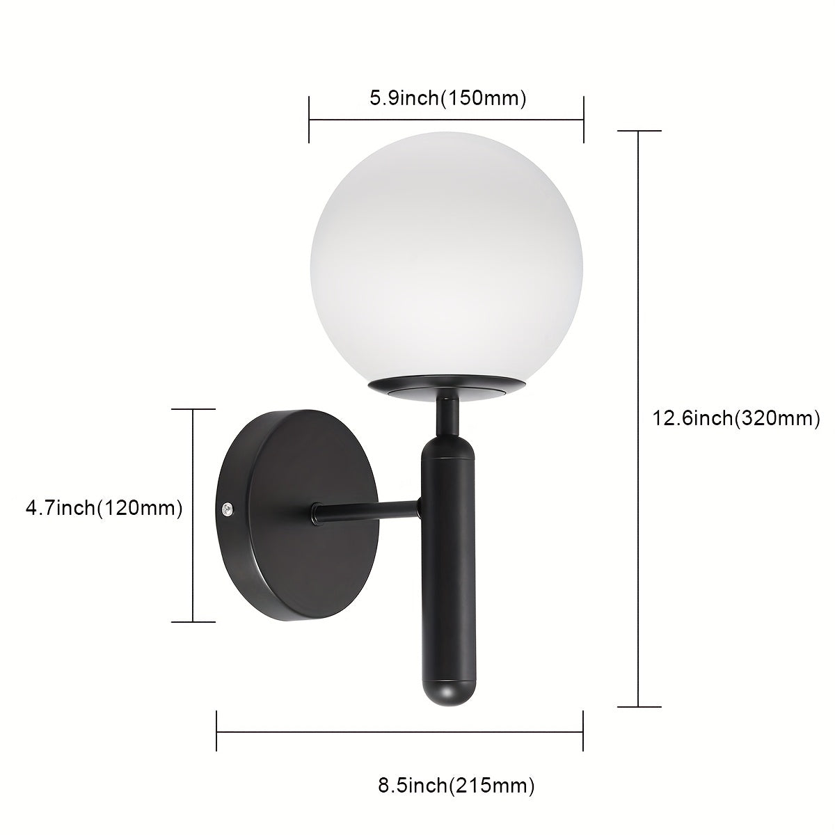 Modern Glass Wall Sconce | Elegant Metal Bedroom Light