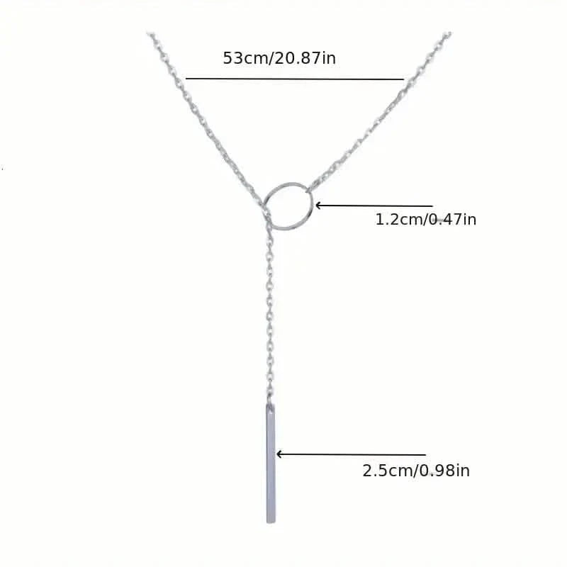 Chic Ethnic-Inspired Alloy Circle & Rod Pendant Necklace