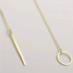 Chic Ethnic-Inspired Alloy Circle & Rod Pendant Necklace